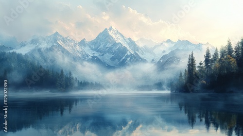 Majestic Mountains Reflecting In A Serene Lake