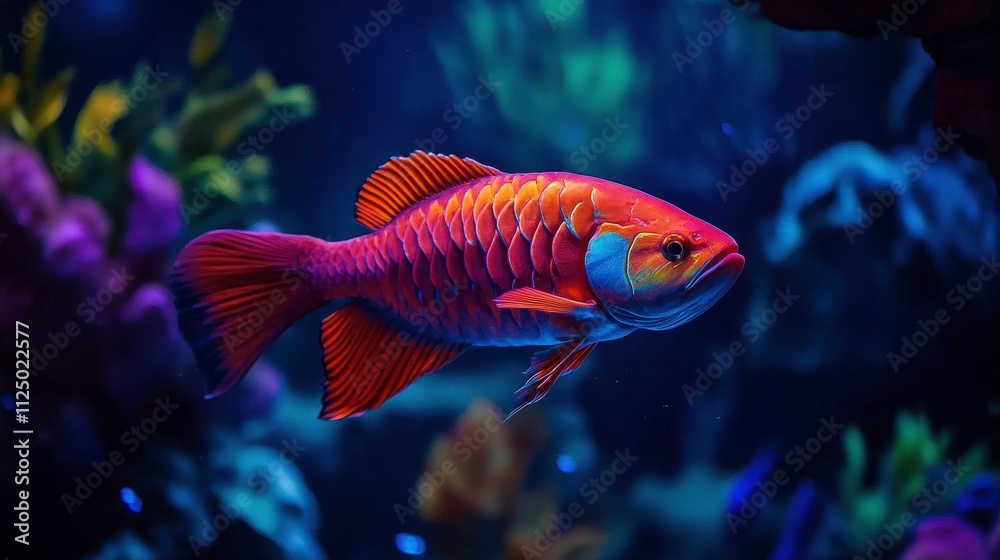 Vibrant Fish in Colorful Underwater Environment Vibrant Fish in Colorful Underwater Environment