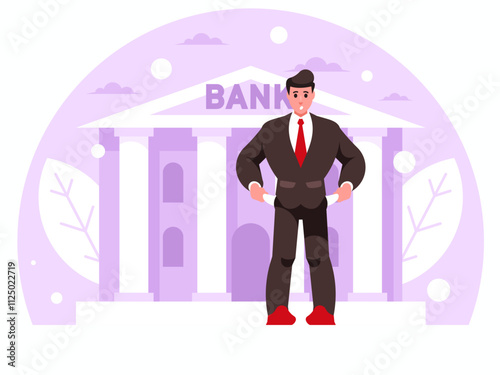 Unhappy businessman with empty pockets