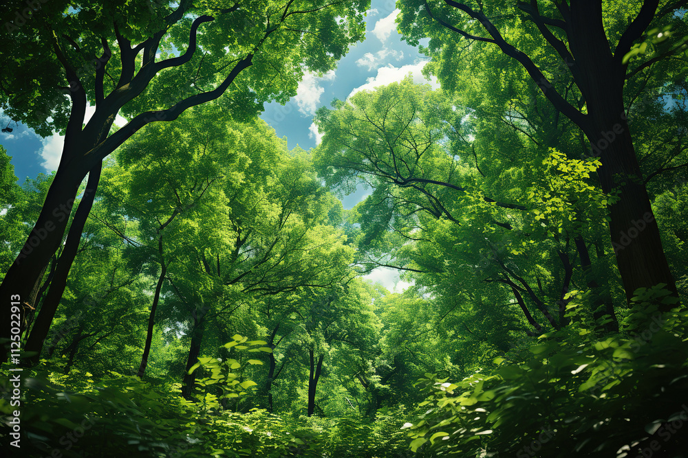 Exceptional An Environment Day background featuring a lush green forest with a clear blue sky Exceptional An Environment Day background featuring a lush green forest with a clear blue sky