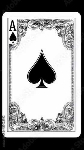 Spades card design black and white 