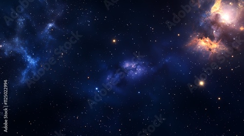 Wallpaper Mural Stunning cosmic view featuring deep blue and purple hues of distant galaxies and bright stars. Torontodigital.ca