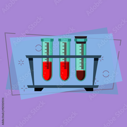 Blood test tubes vector illustration. Medical analysis, laboratory, biochemistry. Medical items concept. Vector illustration can be used for topics like medicine, health, science