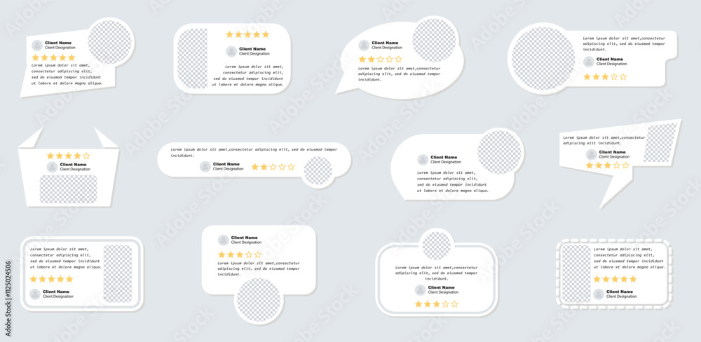Fototapeta premium Review client satisfaction speech bubble with star rating