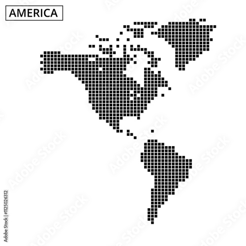 Detailed representation of Americas through a dotted map design