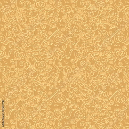 seamless pattern with flowers , pattern of flowers on a yellow background