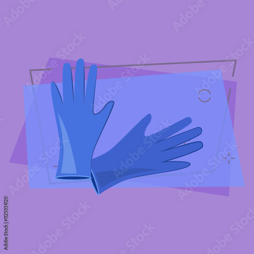 Surgical gloves vector illustration. Nurse, hygiene, sanitation. Medical items concept. Vector illustration can be used for topics like medicine, hospital, healthcare