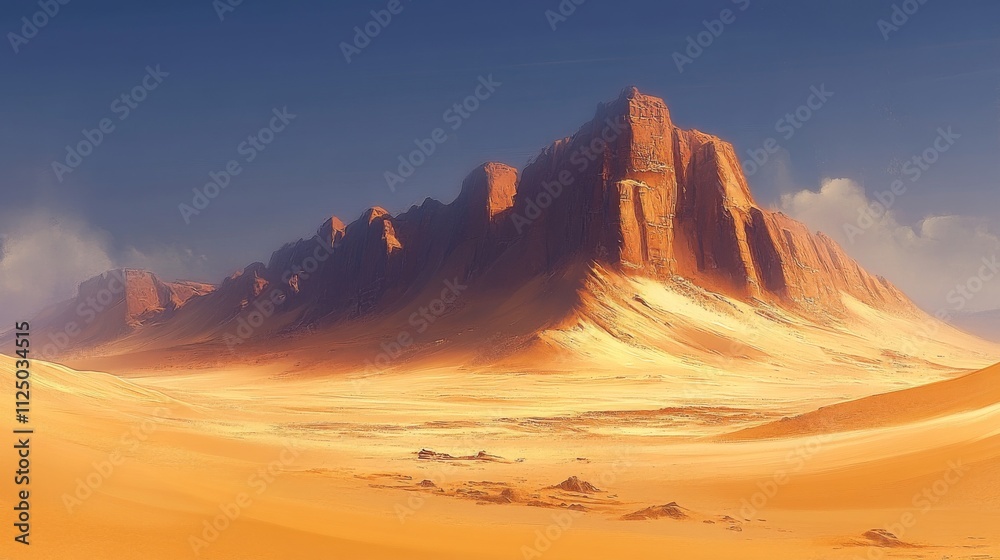 Naklejka premium Majestic Desert Mountain Range Under a Clear Sky