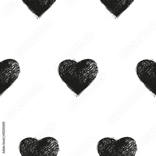 Seamless pattern with heart shapes