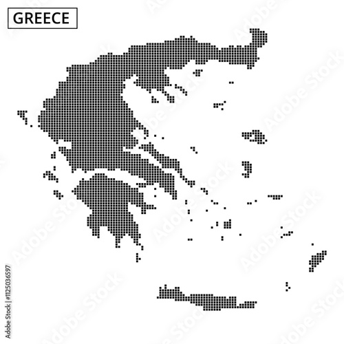 Outline of Greece Featuring Geographic Patterns and Texture Details