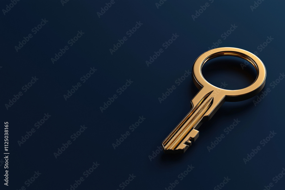 Stylized Golden Key Unlocking Opportunities and Solutions on a Dark Background Stylized Golden Key Unlocking Opportunities and Solutions on a Dark Background