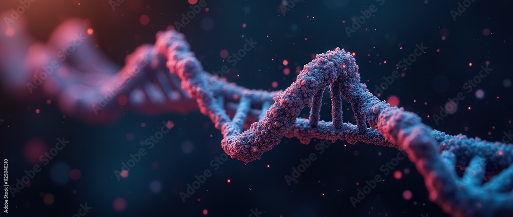 DNA strand, molecular structure, genetic material, science background, colorful particles, abstract design DNA strand, molecular structure, genetic material, science background, colorful particles, abstract design