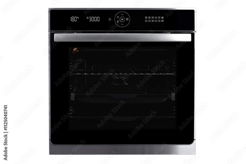 Obraz premium Electric oven, black color, isolated