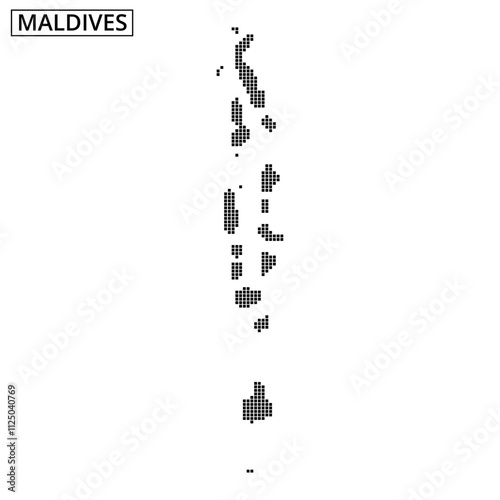 Maldives illustrated map showcasing unique island formations and turquoise waters