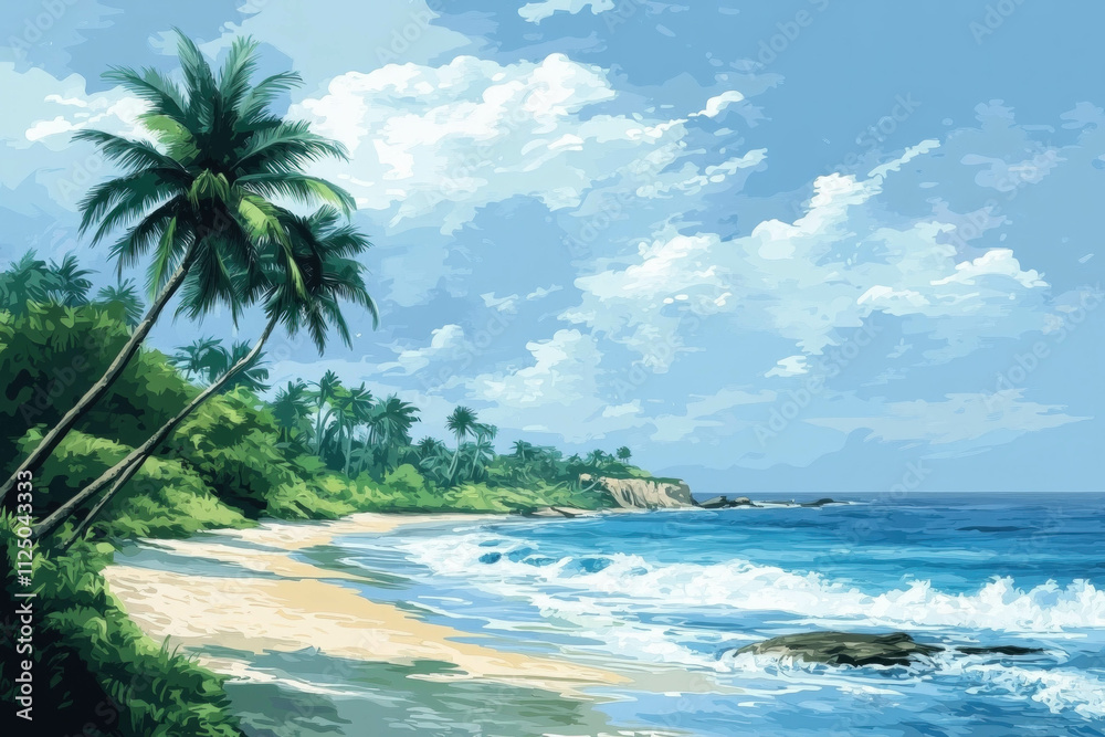 Fototapeta premium Beach Background Vector Illustration