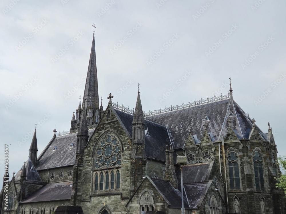 Medieval Architecture with Sky and Clouds Behind a Building Facade Medieval Architecture with Sky and Clouds Behind a Building Facade