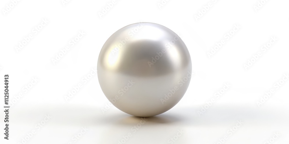 Single Pearl 3D Render, White Background, Purity Concept Single Pearl 3D Render, White Background, Purity Concept