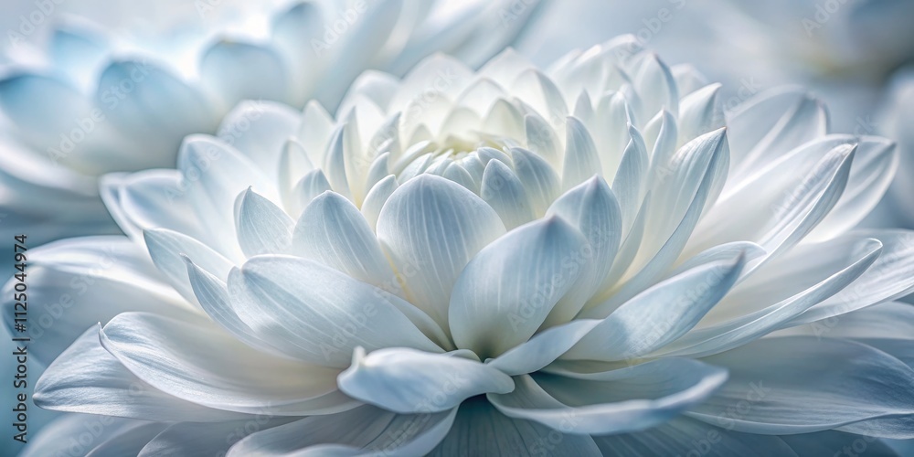 Serene White Dahlia Close-Up Macro Photography Serene White Dahlia Close-Up Macro Photography