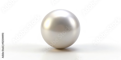 Single Pearl 3D Render, White Background, Purity Concept