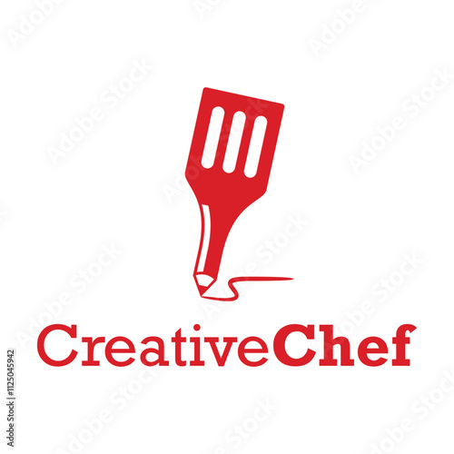 creative chef flat minimalist logo design