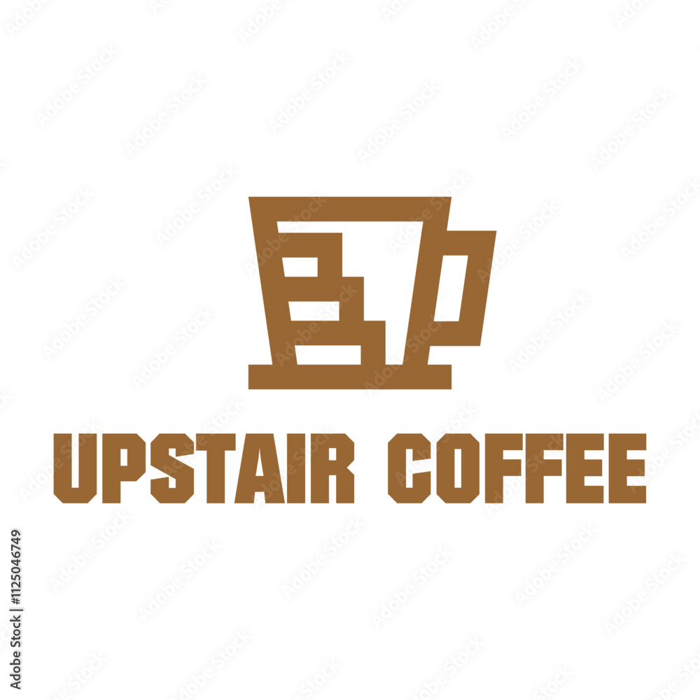 upstair coffee flat minimalist logo design upstair coffee flat minimalist logo design