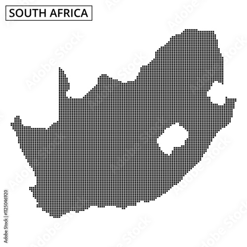 Map representation of South Africa with dotted pattern and light effects displayed