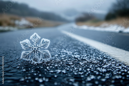 Salt On Road At Winter