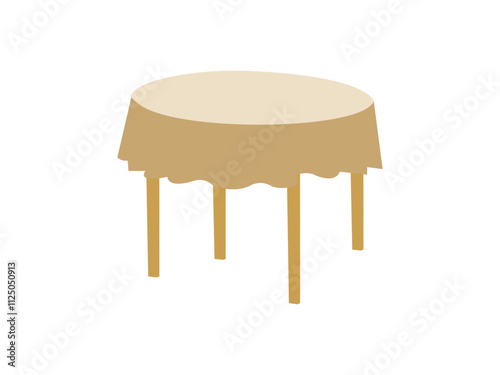 Collection of table silhouette templates. Editable vector illustration.Collection of tables silhouettes - vector.Wooden round dining table designs with chair set isolated on transparent or white backg