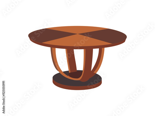 Collection of table silhouette templates. Editable vector illustration.Collection of tables silhouettes - vector.Wooden round dining table designs with chair set isolated on transparent or white backg