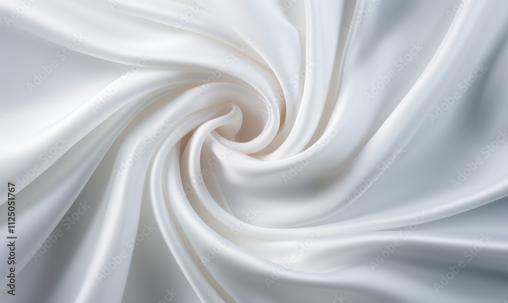 Obraz premium 白色丝绸光滑质感简约轻盈螺旋背景