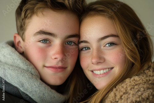 Young Couple On White Backg...
