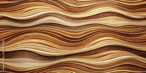 Abstract Wood Wave Composition Brown and Beige Tones