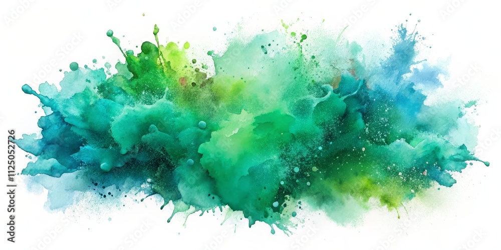 Abstract Watercolor Explosion Teal, Green, and White Splashes Abstract Watercolor Explosion Teal, Green, and White Splashes