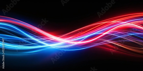 Abstract Red Blue Lightwave Composition Dynamic Energy Flow Concept