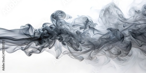 Abstract Grey Smoke Fluid Composition and Swirling Forms photo