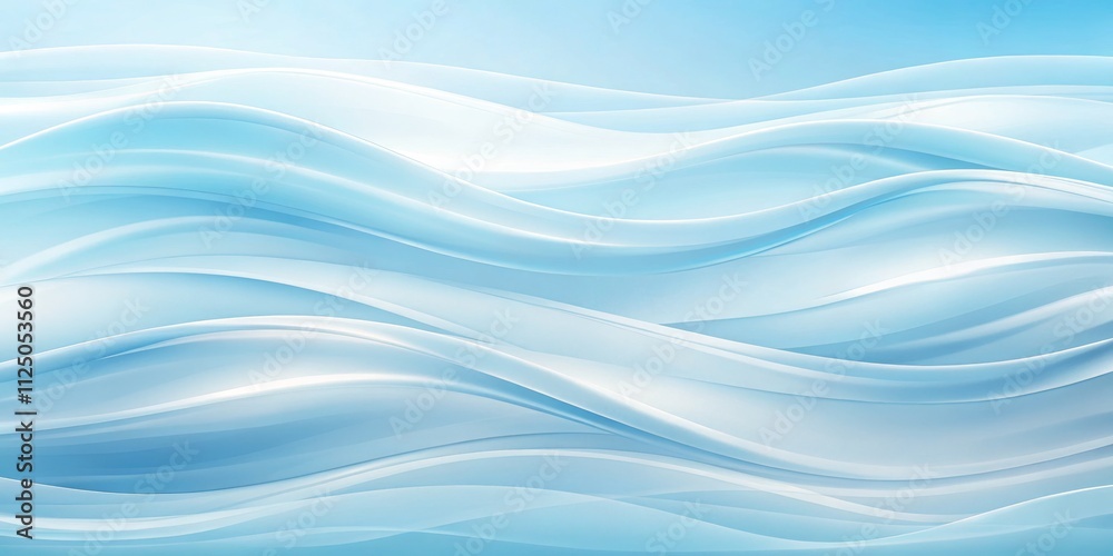 Fototapeta premium Abstract Blue Wave Composition Serene Flowing Lines and Gradient Hues
