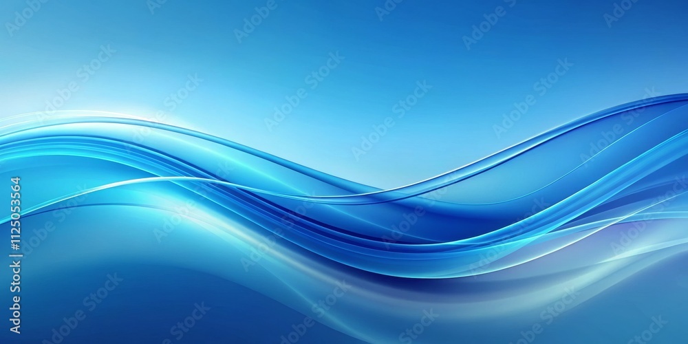 Abstract Blue Wave Composition Fluid Lines, Serene Concept Abstract Blue Wave Composition Fluid Lines, Serene Concept