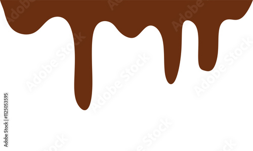 melted chocolate, chocolate vector. chocolate on white background. Flowing liquid isolated on white background. leaking, splashing, spilling liquid.
