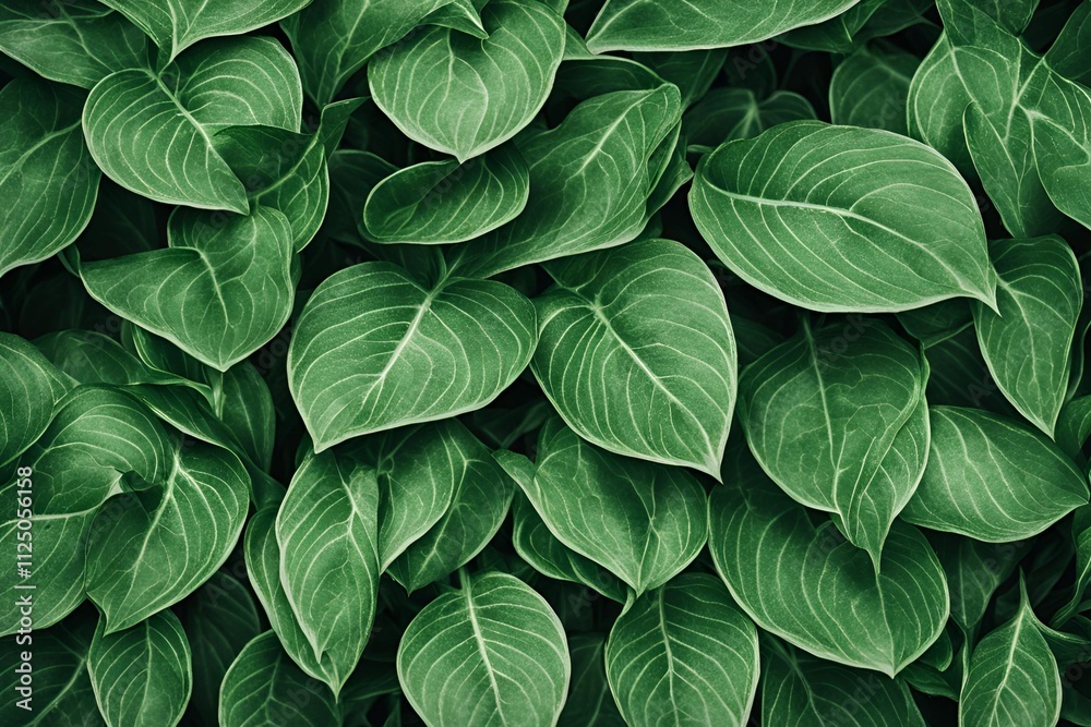 Fototapeta premium Green botanical plant leaves texture.