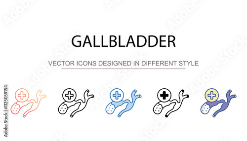 Gallbladder icon design with white background stock illustration