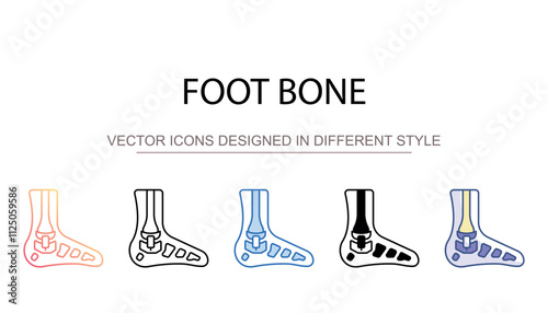 Foot bone icon design with white background stock illustration