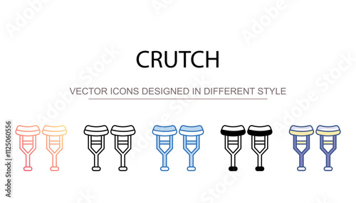 Crutch icon design with white background stock illustration