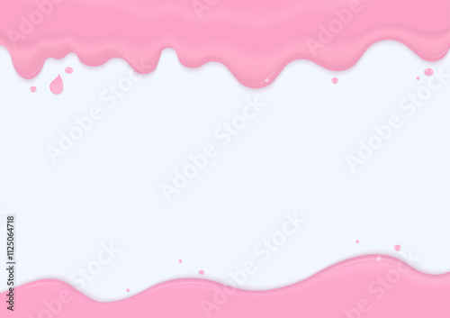 Glazed pink liquid melting and splashing