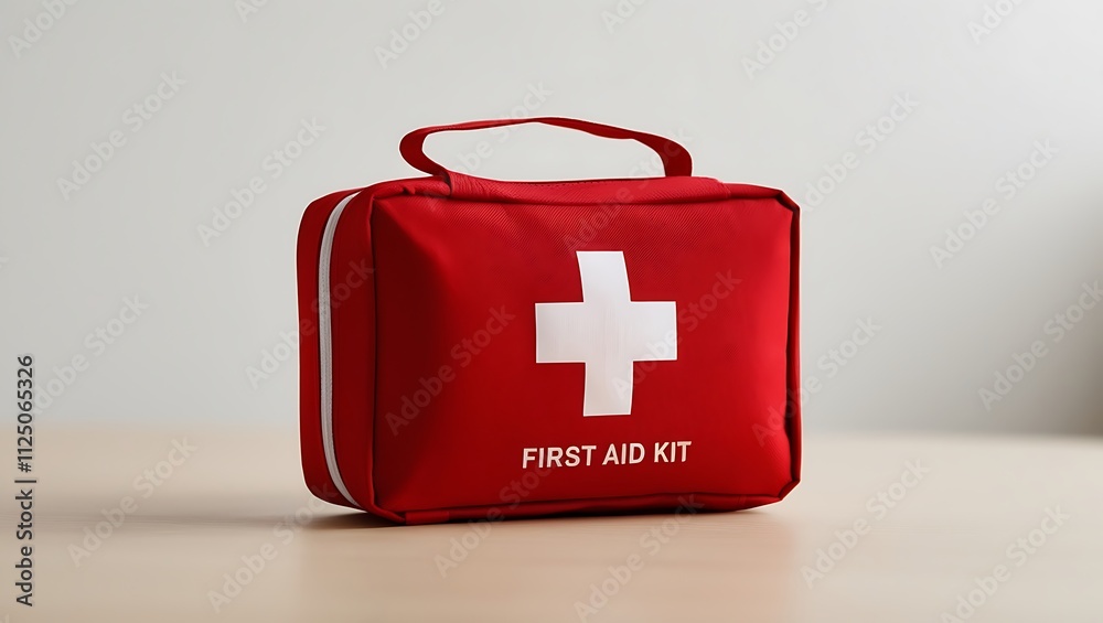 a first aid kit in white background