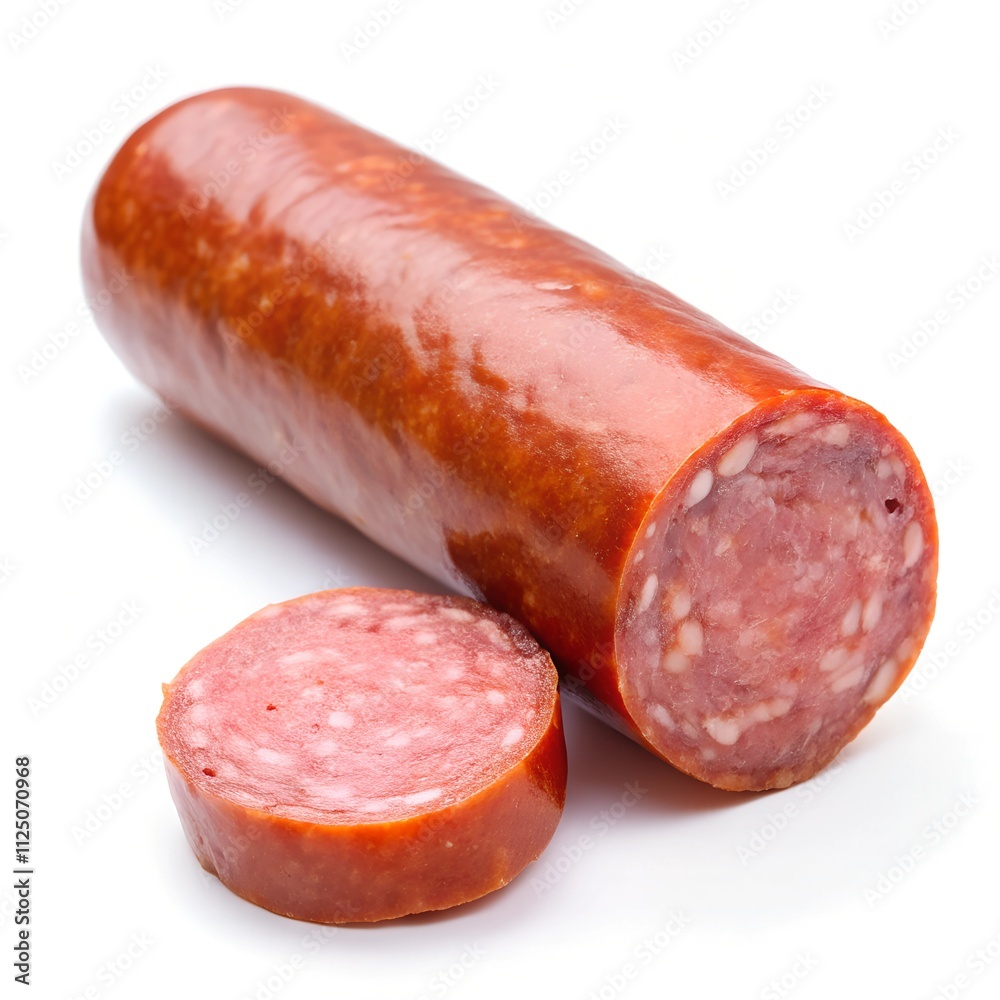 Delight in the sight of a flavorful sausage, expertly sliced to reveal its tender, spiced interior. Ideal for appetizers, sandwiches, or as a standalone snack, this treat promises to enhance any meal Delight in the sight of a flavorful sausage, expertly sliced to reveal its tender, spiced interior. Ideal for appetizers, sandwiches, or as a standalone snack, this treat promises to enhance any meal