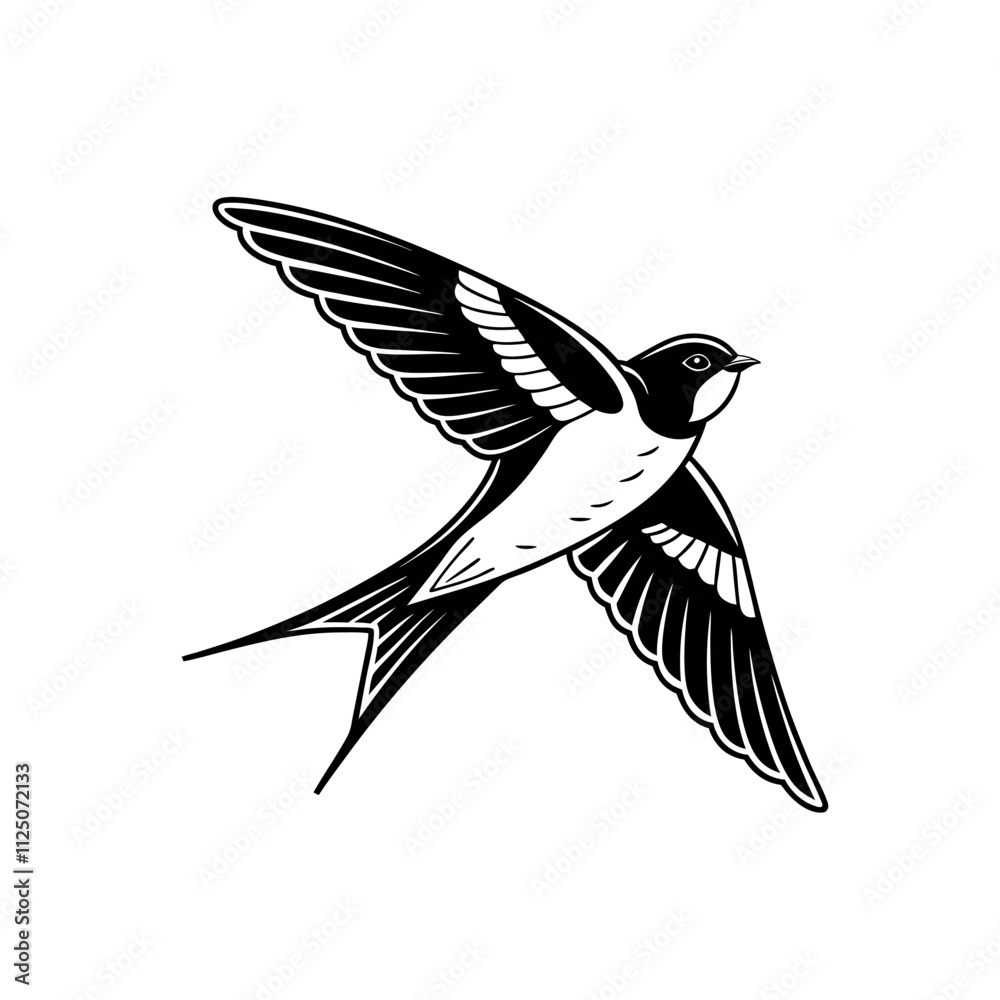 Obraz premium black and white bird