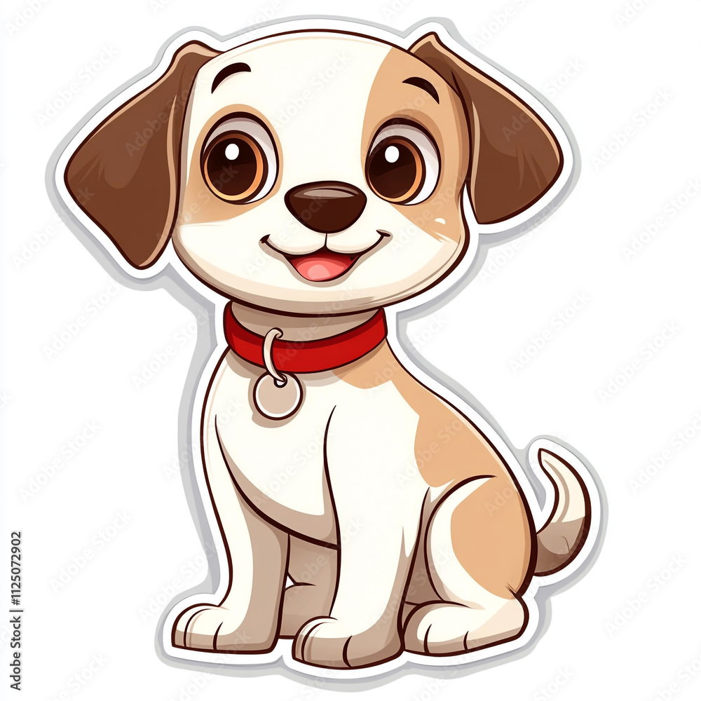 A cute cartoon dog with a big smile on its face. A cute cartoon dog with a big smile on its face.
