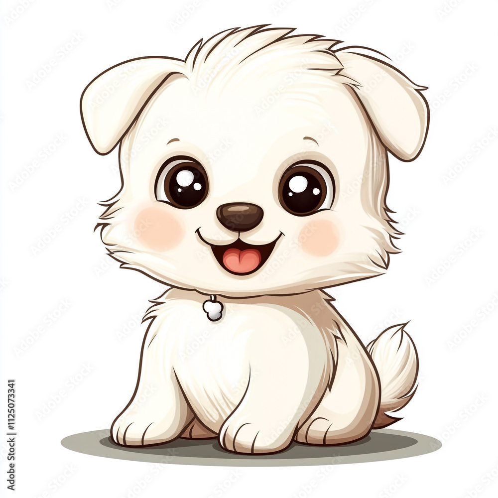 A cute cartoon dog with a big smile on its face. A cute cartoon dog with a big smile on its face.