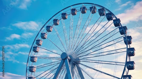 Joyful Outdoor Entertainment: Ferris Wheel at Amusement Park