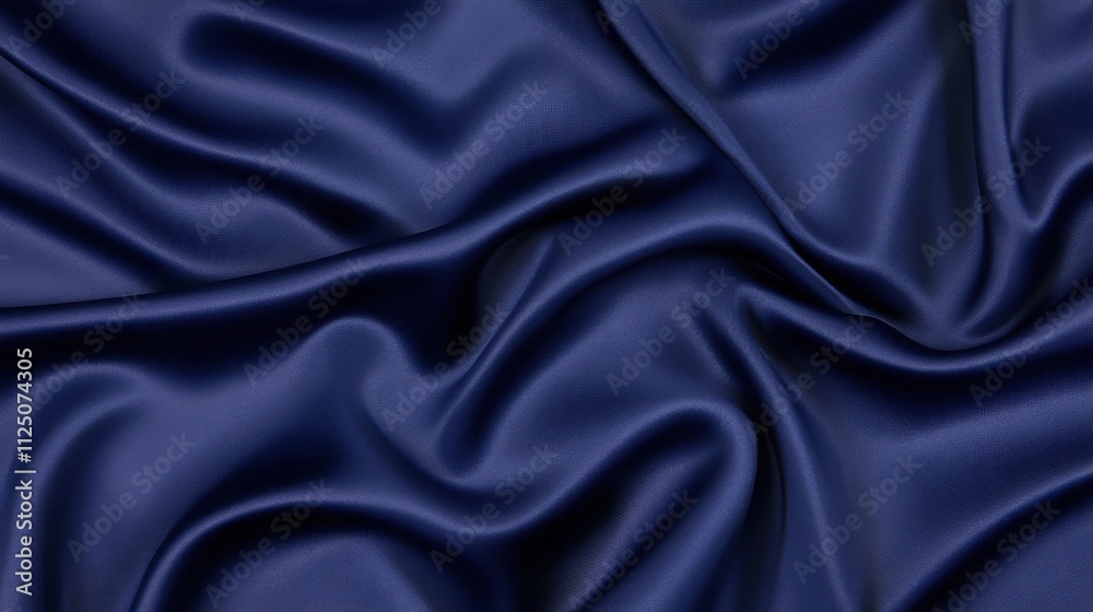 Obraz premium Navy Blue Satin Drape: Luxurious and Smooth Texture 